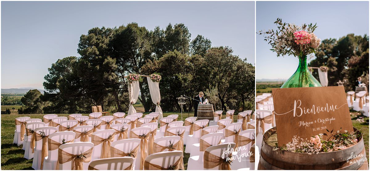 cérémonie de mariage au Château de Parazza