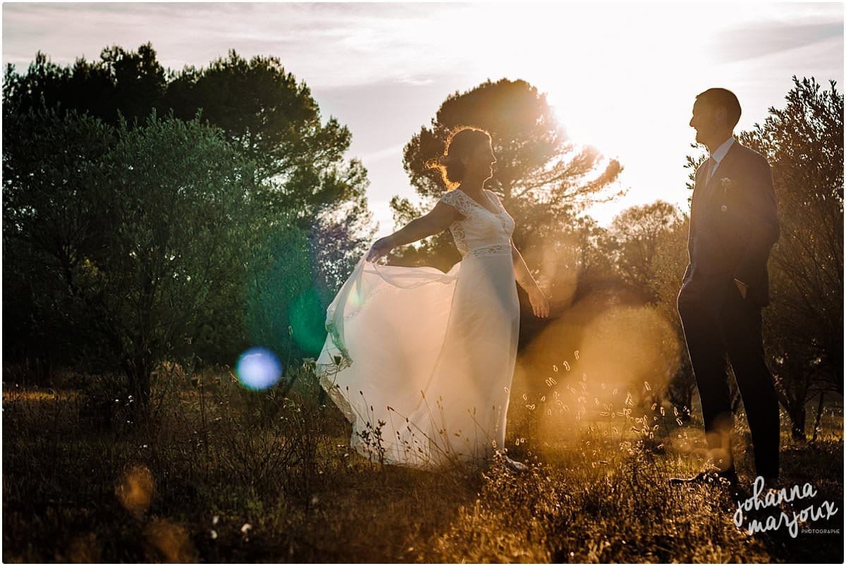 Photos de couple lors d'un mariage à Montpellier