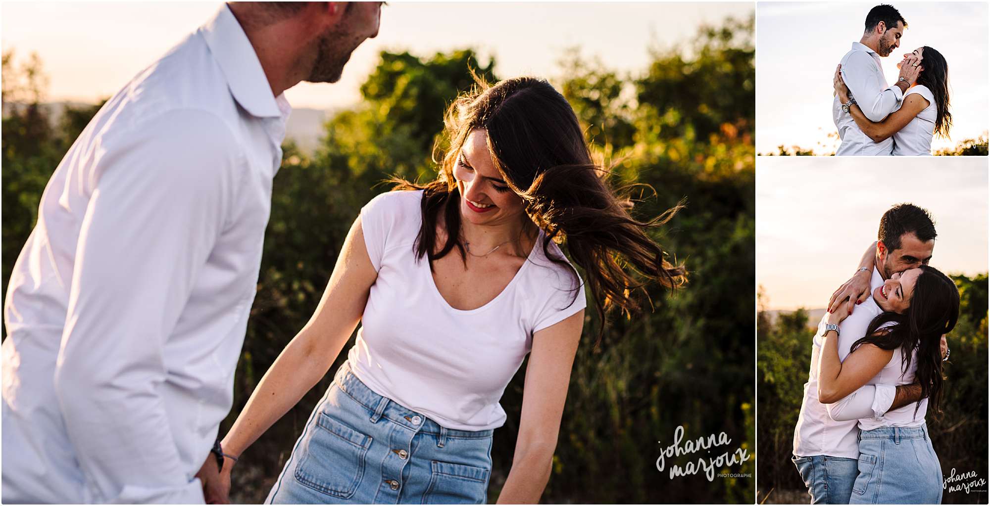 Shooting de couple en amoureux dans les vignes à Montpellier