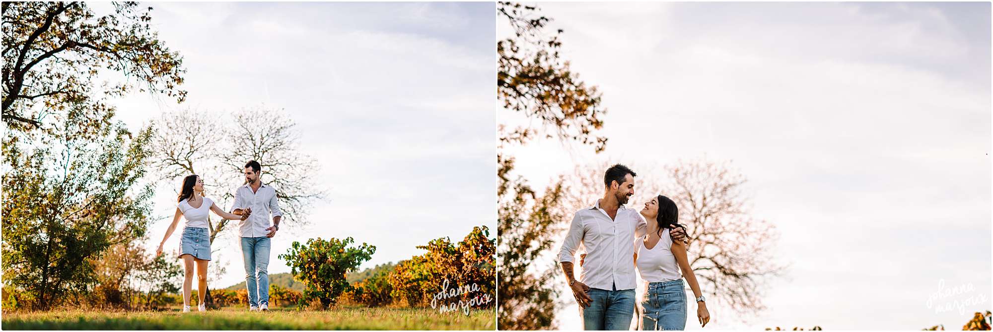 Photos en amoureux dans les vignes proche de Montpellier