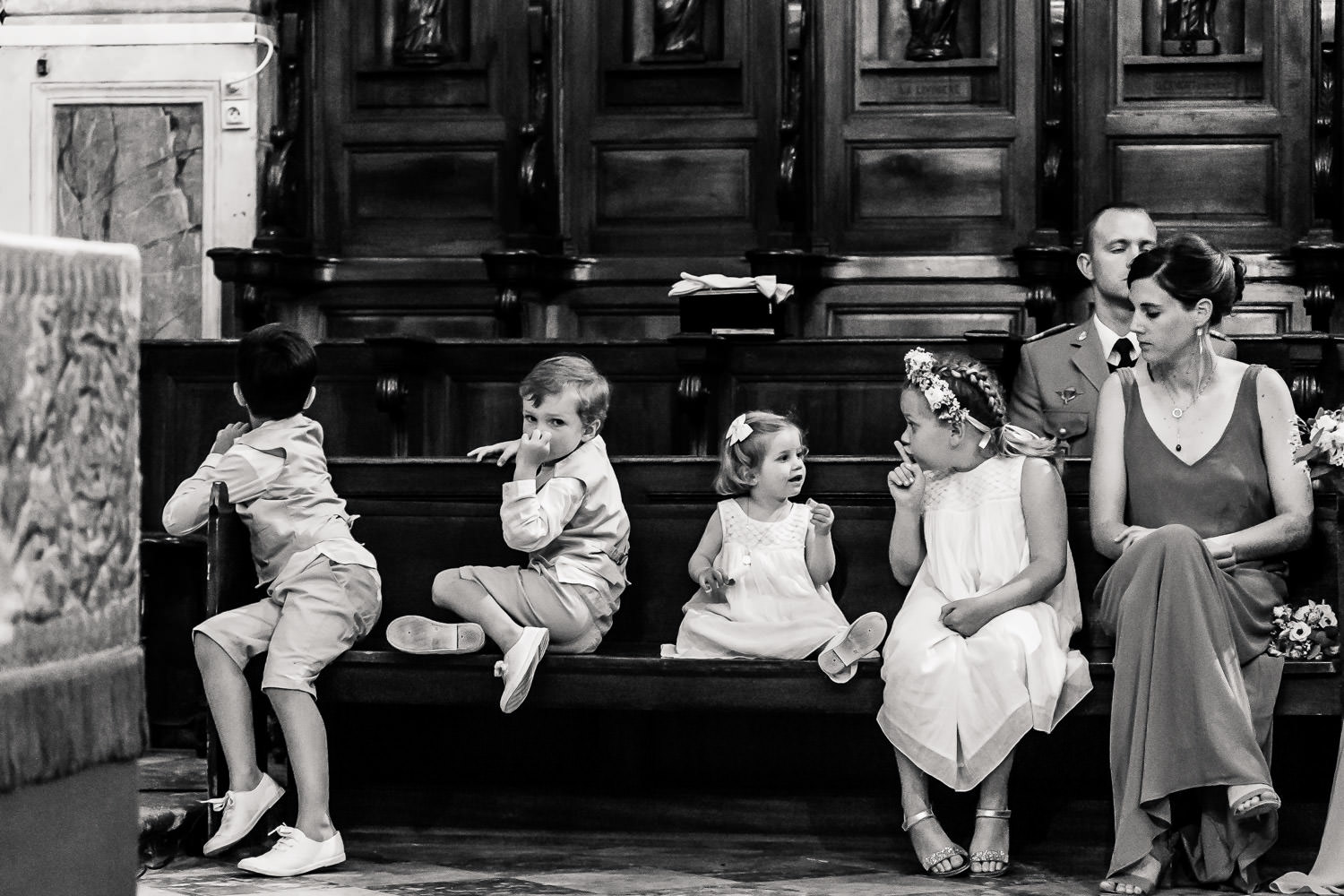 Enfants lors d'un mariage à Alès