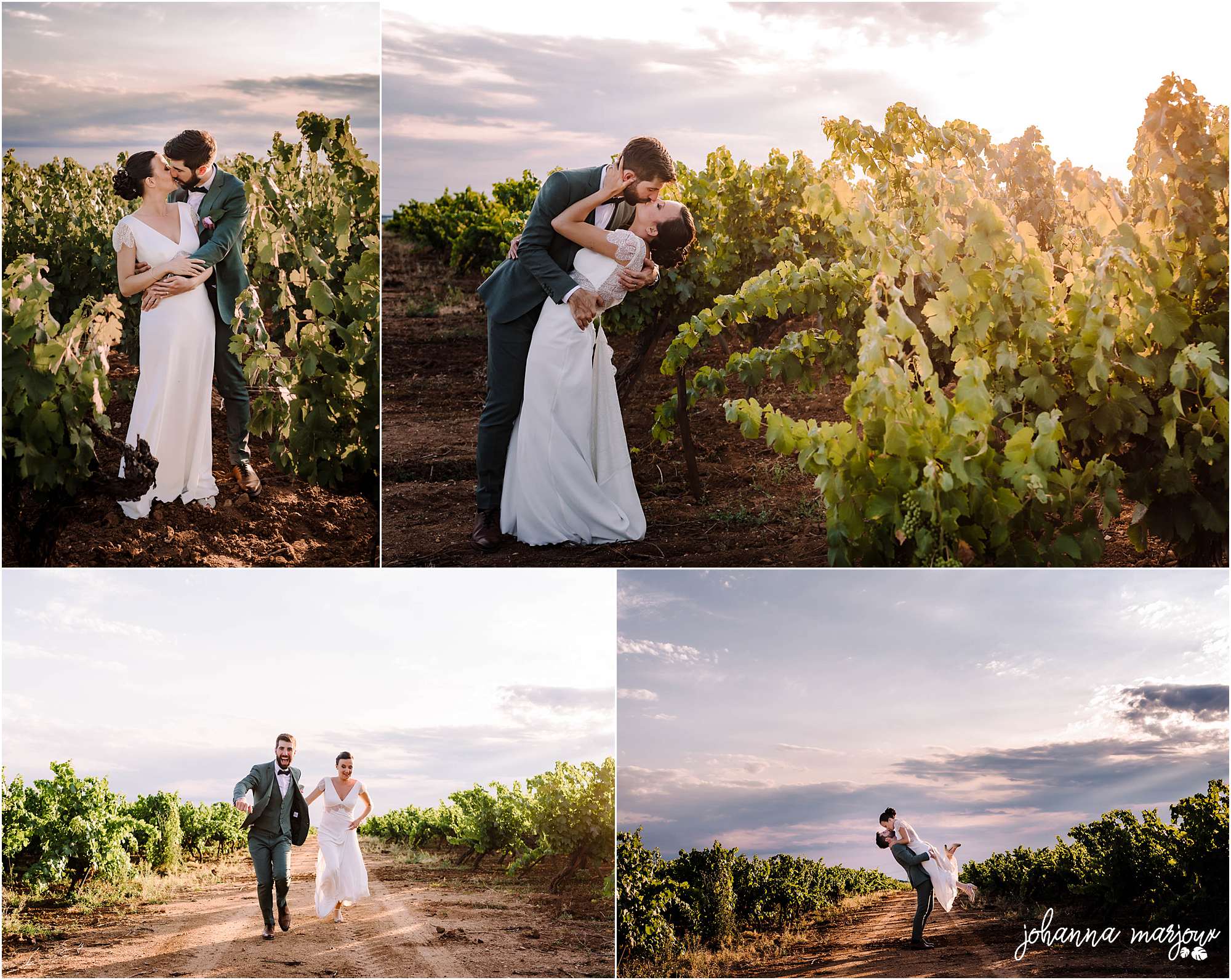 Photos de mariage dans les vignes dans l'Hérault