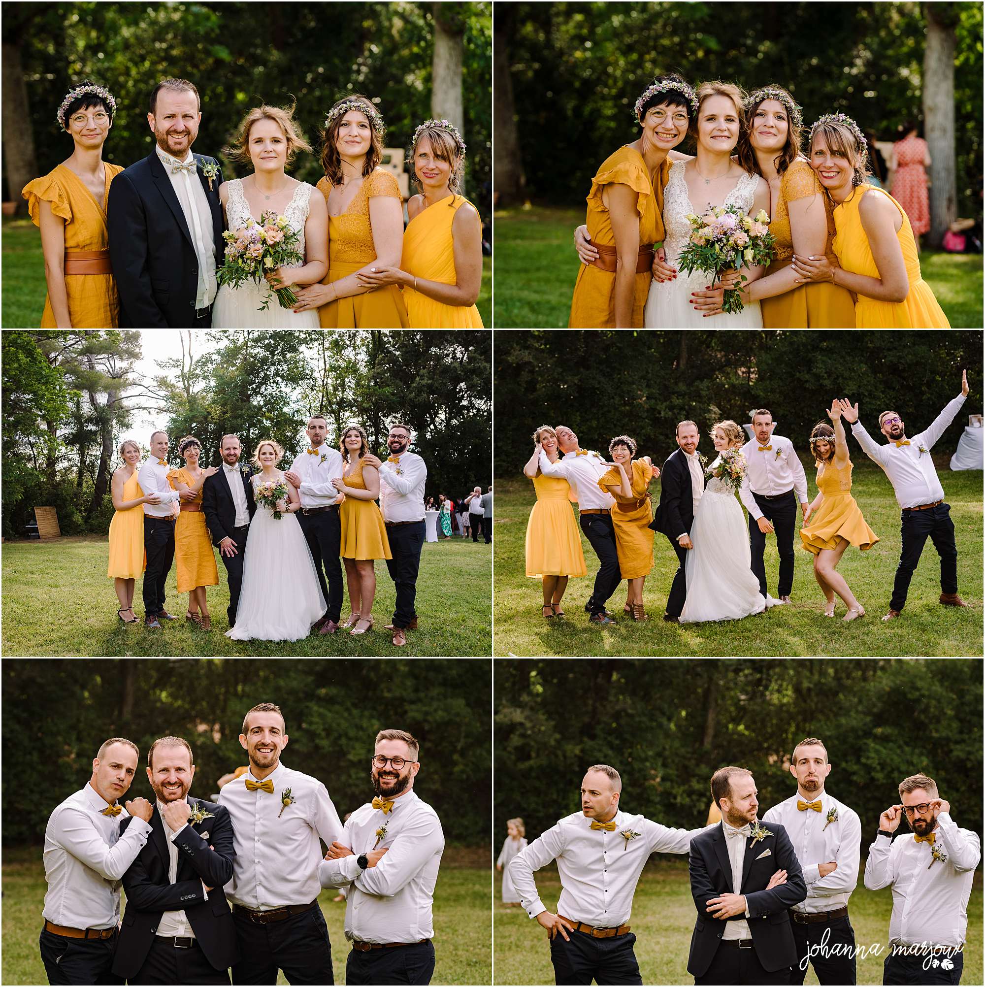 Photos de groupe lors d'un  mariage au Château Saint Martin de Graves