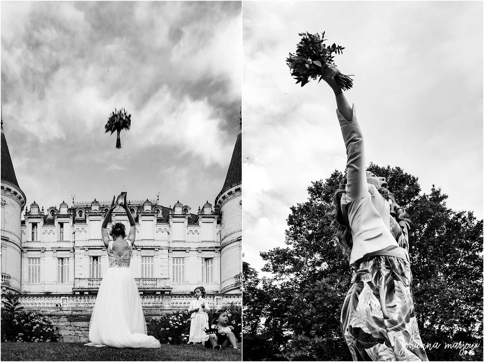 Lancer de bouquet lors d'un mariage à Pézenas