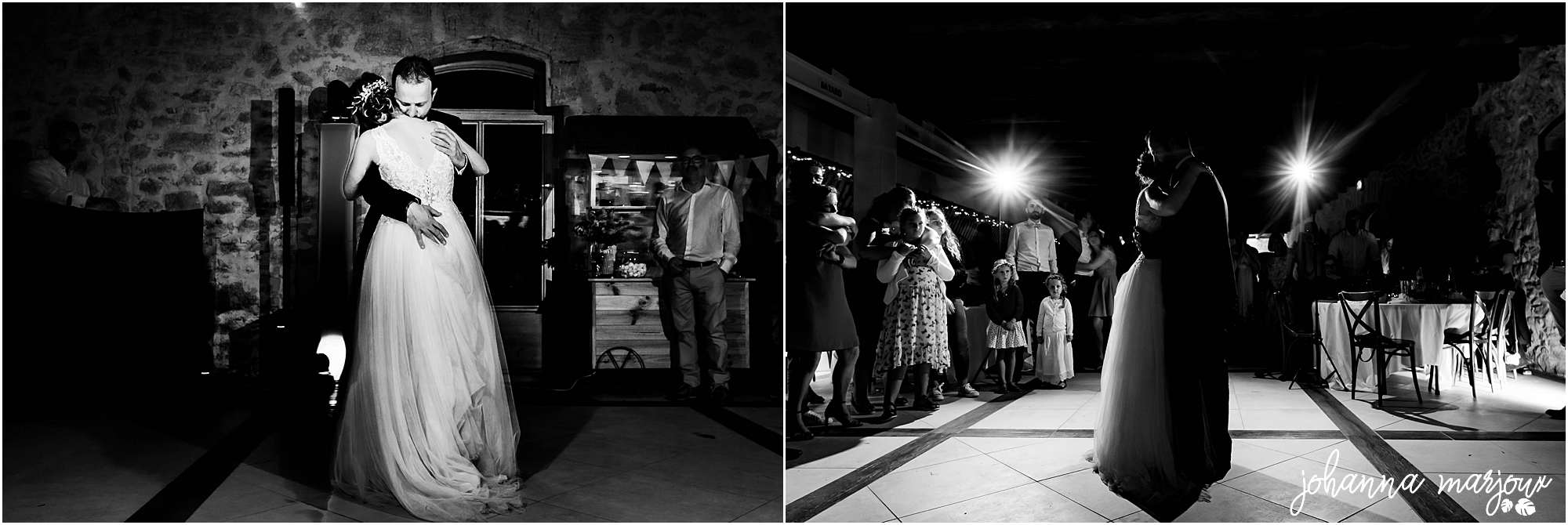 Première danse lors d'un Soirée de Décoration de photos de couple lors d' mariage au Château Saint Martin de Graves