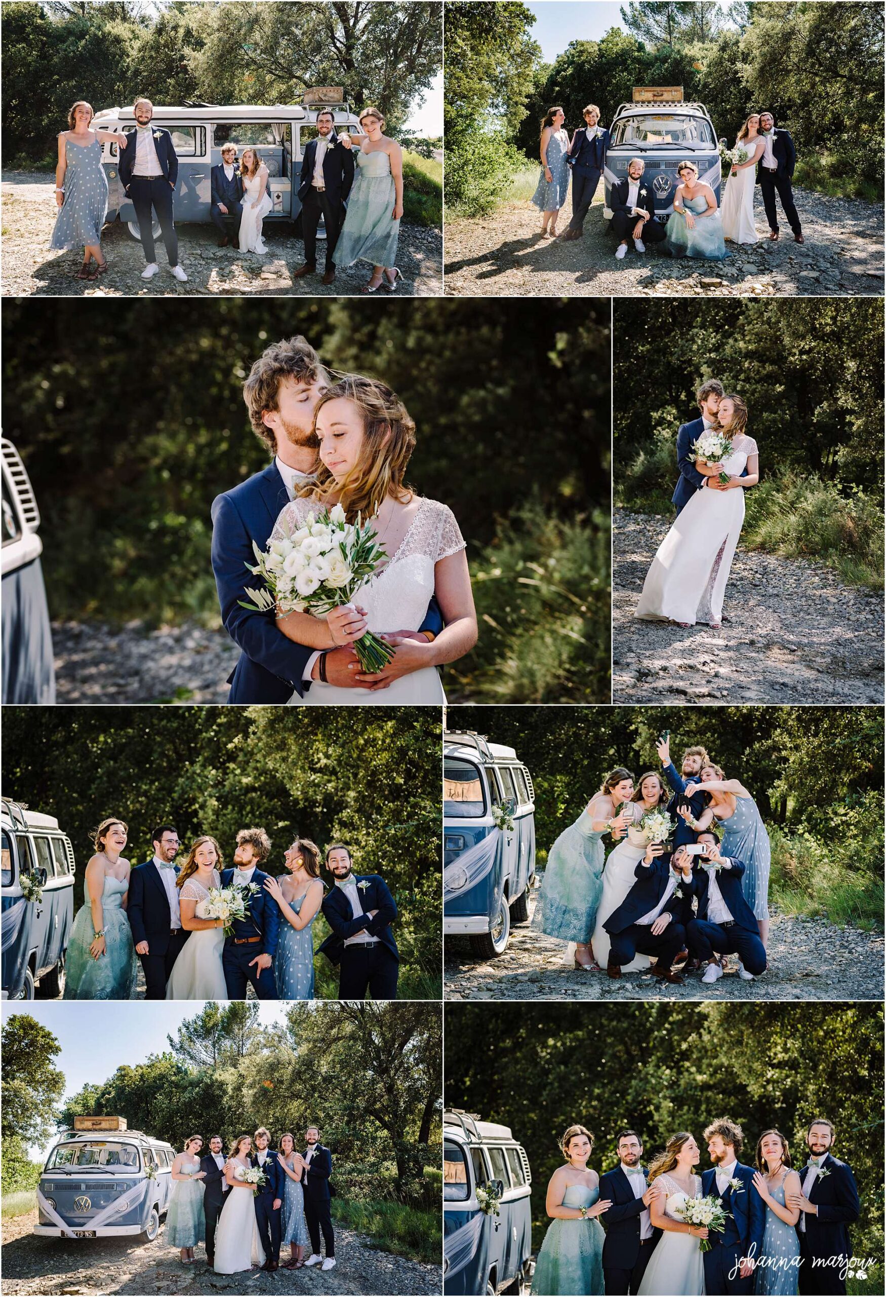 Photos de mariage avec un Van WW dans le Gard