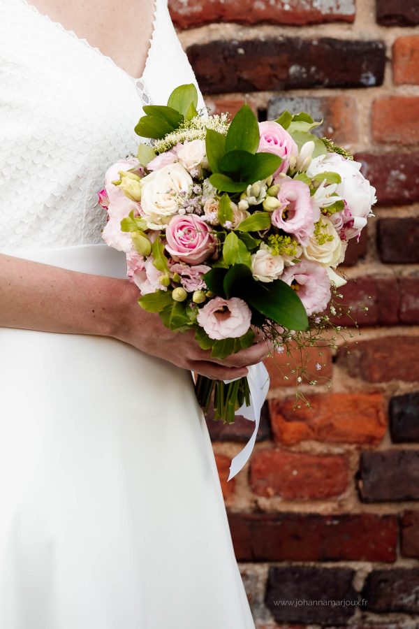 Bouquet de mariée couleurs tendres