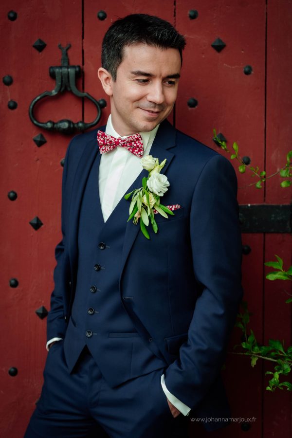 Costume mariage 3 pièce bleu