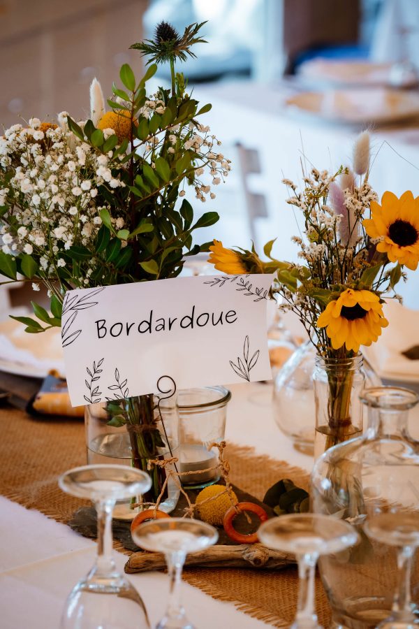 Décoration de mariage au Mas de la Plume